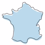 carte muette simple stylisee icone france croquis bleu illustration vectorielle france 160901 3448